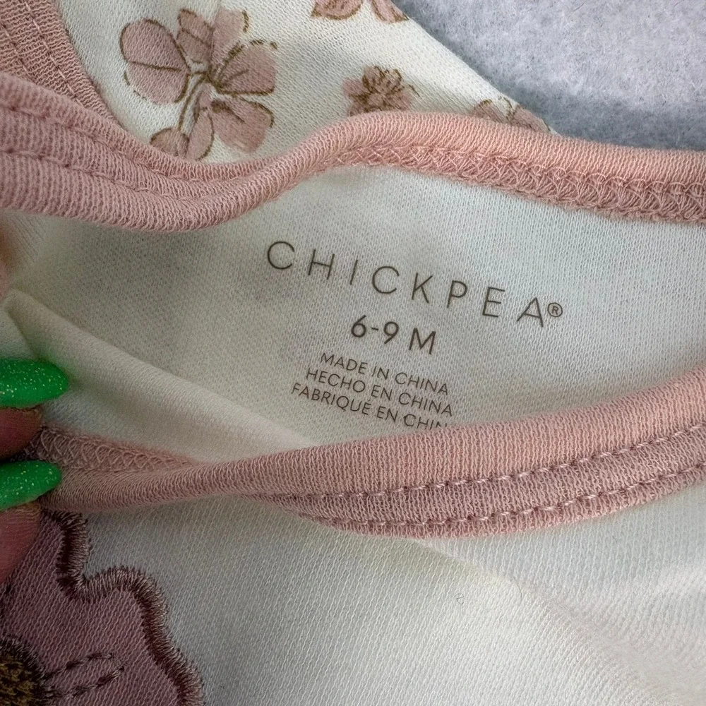 Chickpea Floral Embroidered Daddys Sweetie 3PK Bodysuit Baby Girl 6-9M Cottage